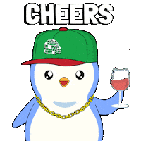 Like A Boss Cheers Sticker by Pudgy Penguins