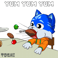 Hungry Cat Sticker by Toshithecat