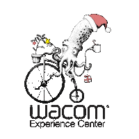 Holiday Squid Sticker by Wacom Experience Center