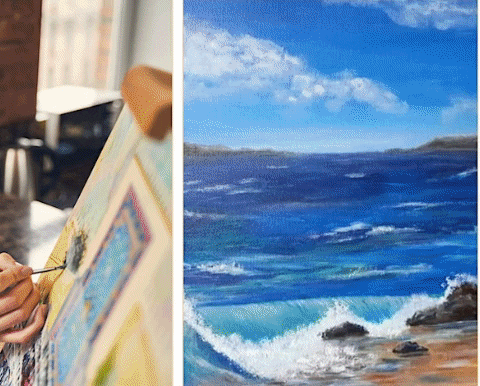 MagpieSprings1870_ giphygifmaker paint and sip art class sip and paint GIF