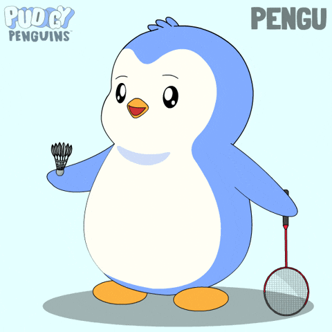 Penguin Badminton GIF by Pudgy Penguins