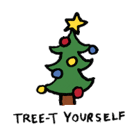 Treat Yourself Christmas Tree Sticker by Aerie