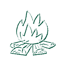 Camping Camp Fire Sticker by Huttopia Europe