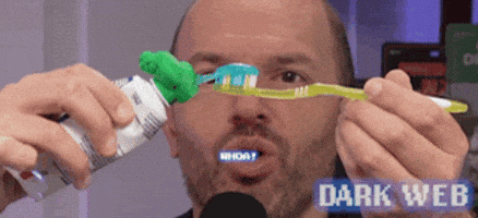 Paul Scheer Toothpaste And Toothbrush GIF by Dark Web