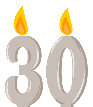 Flickering 30 Years Sticker