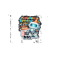 Happy Birthday Celebration Sticker by Digi 995