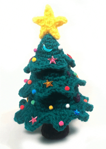 cosmictea giphyupload christmas tree crochet knitting GIF