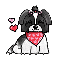 Shih Tzu Hearts Sticker by TEHZETA