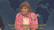 they threw a smoke bomb through the window and my jeans caught fire GIF by Saturday Night Live