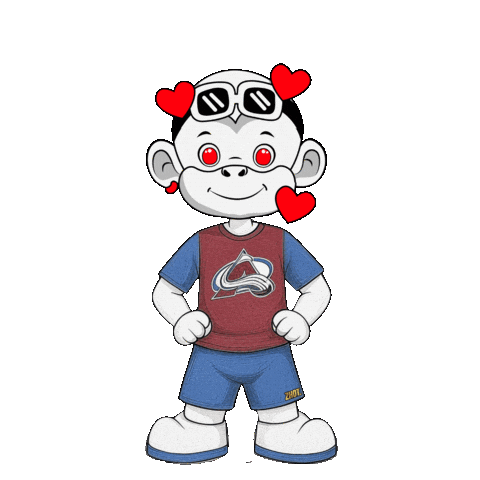 Colorado Avalanche White Monkey Sticker by Zhot