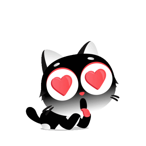 In Love Cat Sticker by Agence YIELD