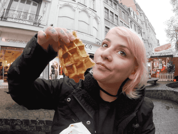 liege waffles eating GIF