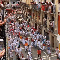 Bulls Stampede Through Pamplona on Second Day of Festival