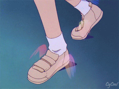 pink shoes jump GIF