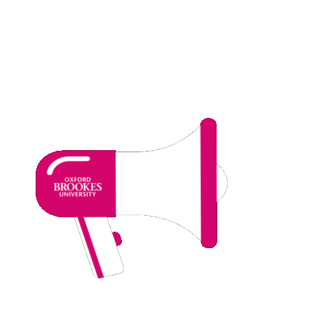 pink voice Sticker by Oxford Brookes University