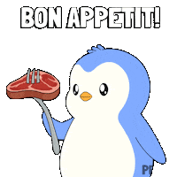 Hungry Lets Eat Sticker by Pudgy Penguins