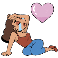 Sad I Love You Sticker by Holler Studios