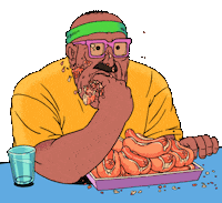 knowlerdraws animation eating eat hotdog Sticker