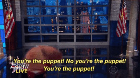 late show youre the puppet GIF by The Late Show With Stephen Colbert
