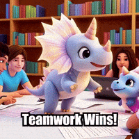 Teamwork Library GIF by Divineasaur