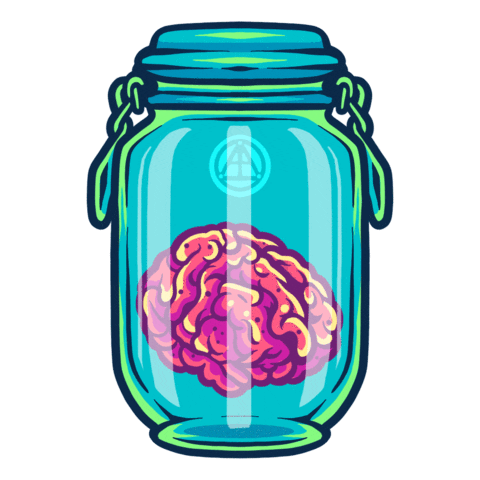 l30artwork giphyupload pink green brain Sticker