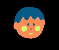 Milksart face orange boy minimal GIF