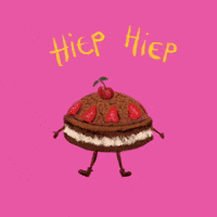 Hiep Hiep Hoera Verjaardagstaart GIF
