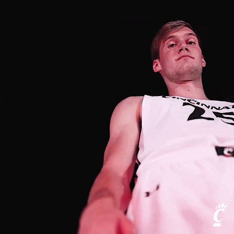 Mens Basketball Reaction GIF by Cincinnati Bearcats