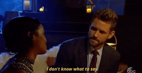 i dont know what to say nick viall GIF by The Bachelor