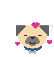 CortlandLiving love hearts pug apartments Sticker