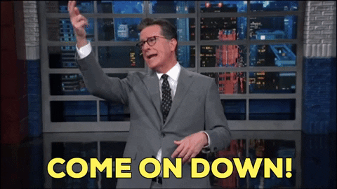 Come On Down Stephen Colbert GIF by The Late Show With Stephen Colbert