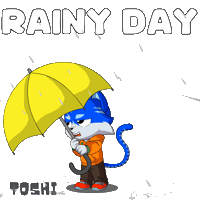 Raining Rainy Day Sticker by Toshithecat
