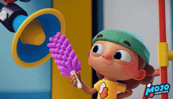 Tidying Up Jump GIF by Mojo Swoptops