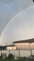 'Magic': Australians Awed by Lightning Flashing Behind Double Rainbow