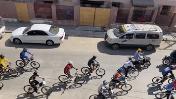 Mandalay Cyclists Hold Anti-Military Protest in Streets of City