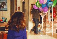 new girl balloons GIF