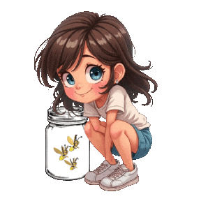 Boys Girls Fireflies Sticker