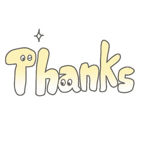 Thanks Lettering Sticker