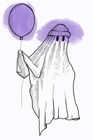 lodles giphyupload halloween ghost balloon GIF