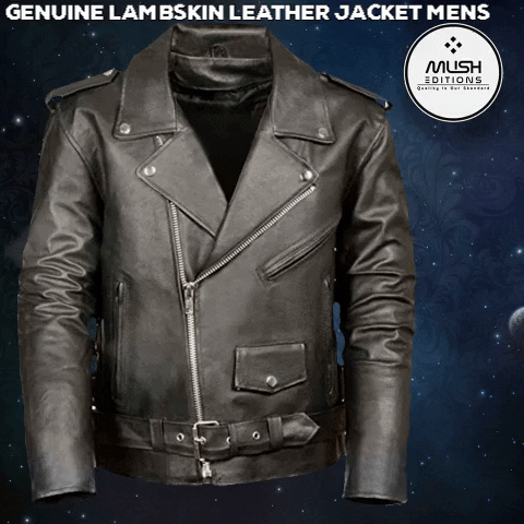 sdasssa giphygifmaker genuine lambskin leather mens jacket GIF