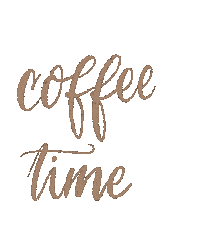 Coffee Time Calligraphy Sticker
