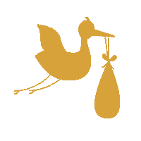 Baby-kidsvilla geboorte ooievaar kraamcadeau baby-kidsvilla Sticker