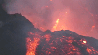 Glowing Lava Spills From Spain's Cumbre Vieja Volcano