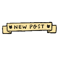 HelloCurlyTail cat new post yellow Sticker