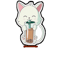 White Cat Sticker