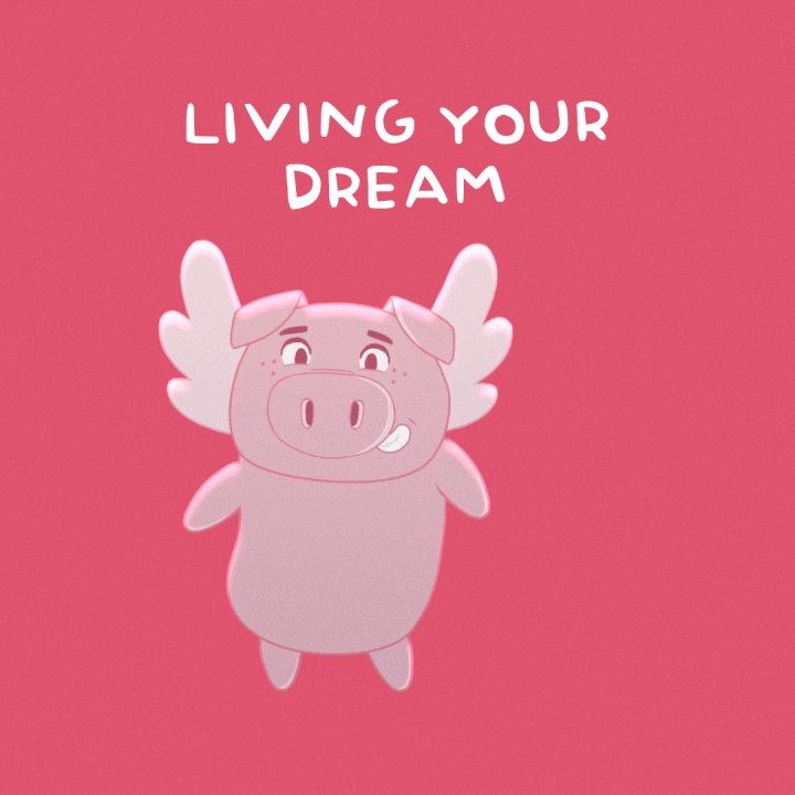 Happy Flying Pig GIF by PositivelyPigasus