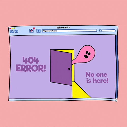 A GIF of 404 error page