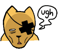 bricxart cat tired dead ugh Sticker