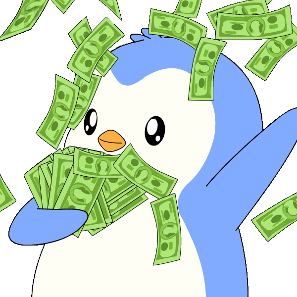 Make It Rain Money Sticker by Pudgy Penguins