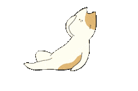 ねこ 倒れる Sticker